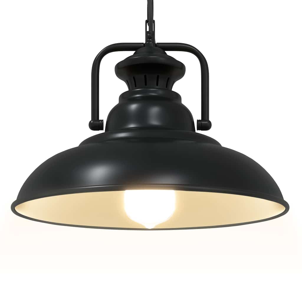 vidaXL Lampe suspendue E27 noir Ø 31 cm fer - Image 5
