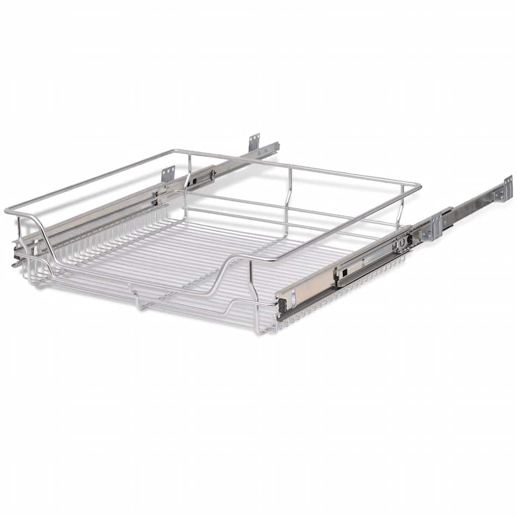 vidaXL Panier en treillis métallique 2 pcs 600 mm Argenté - Image 6