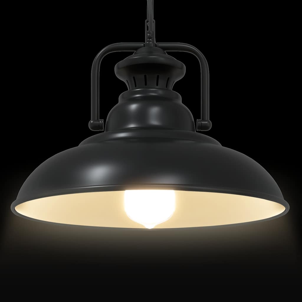 vidaXL Lampe suspendue E27 noir Ø 31 cm fer - Image 6