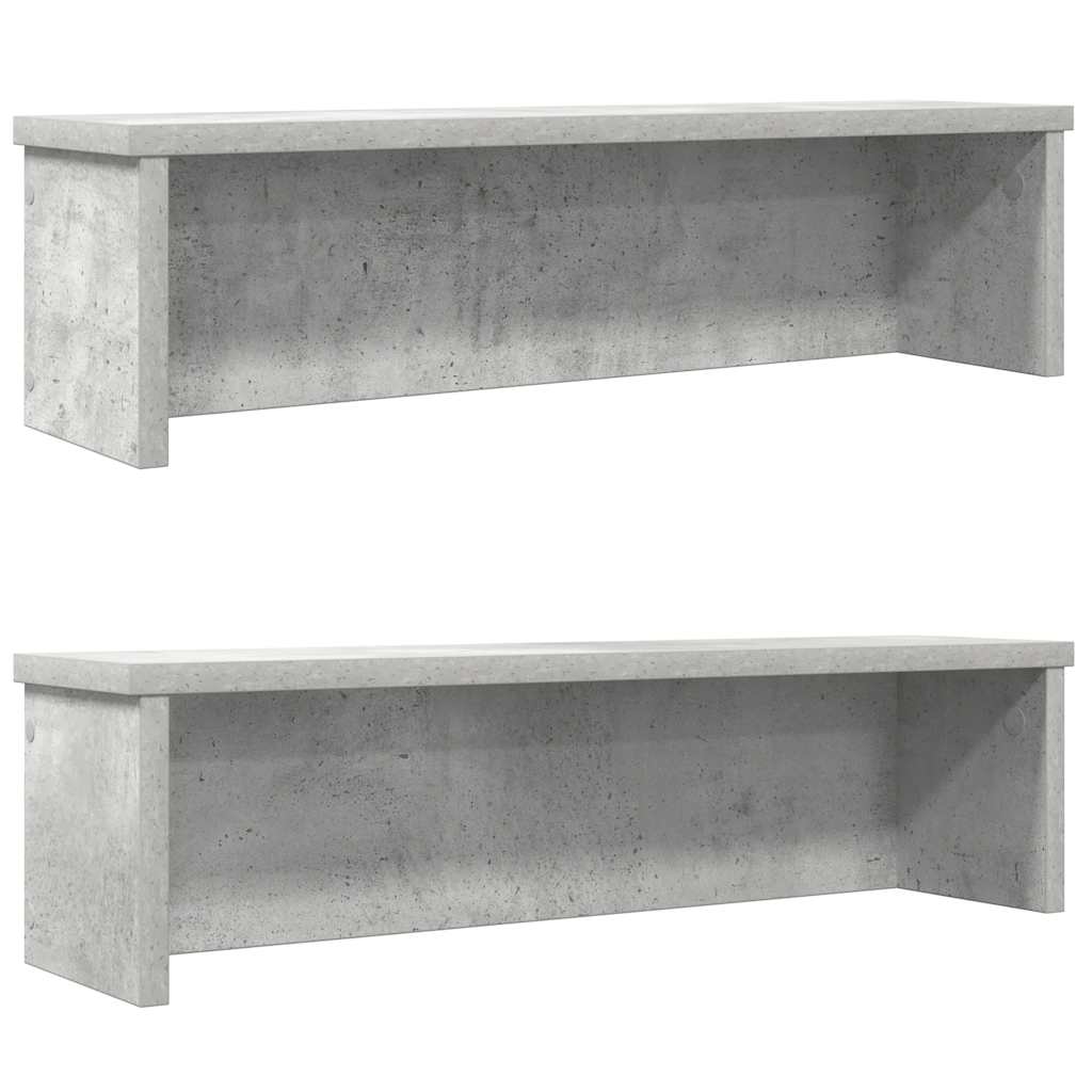 VidaXL Étagères de cuisine empilables 2 pcs gris béton 60x15x16 cm