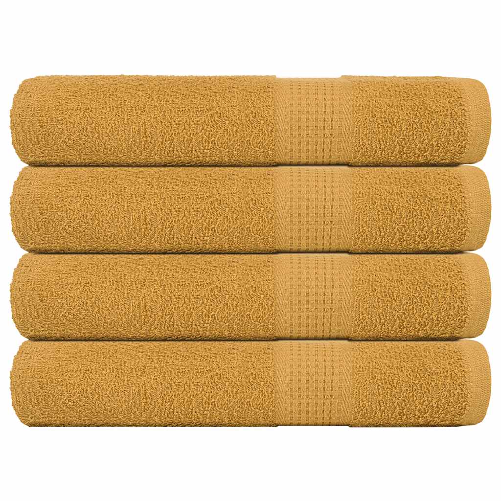 vidaXL Serviettes de sauna 4 pcs doré 80x200 cm 360 g/m² 100% coton