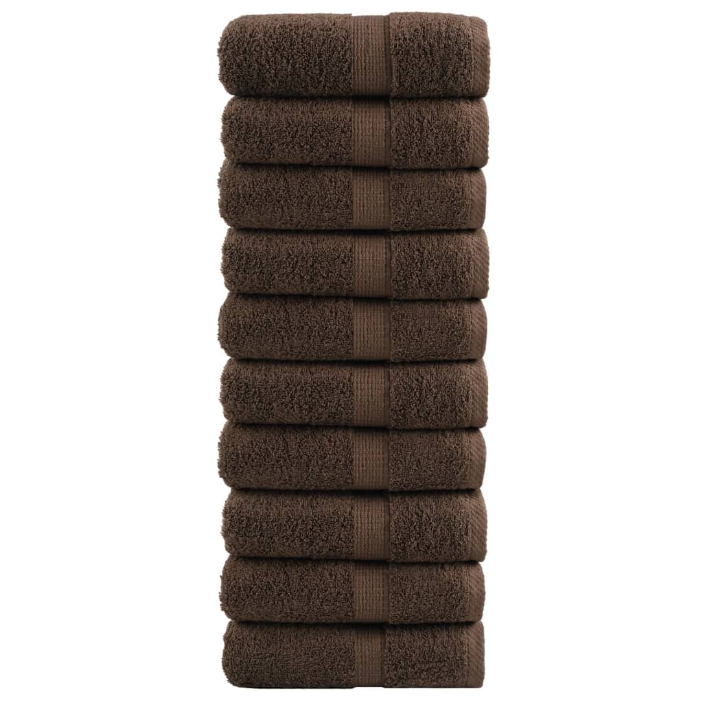 vidaXL Serviettes d'invité de qualité supérieure SOLUND 10 pcs marron