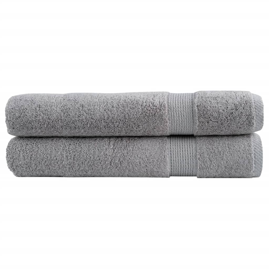 vidaXL Serviettes de qualité supérieure SOLUND 2 pcs gris 600 g/m²