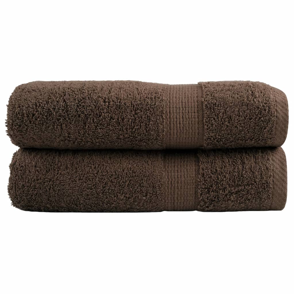 vidaXL Serviettes de douche de qualité supérieure SOLUND 2 pcs marron