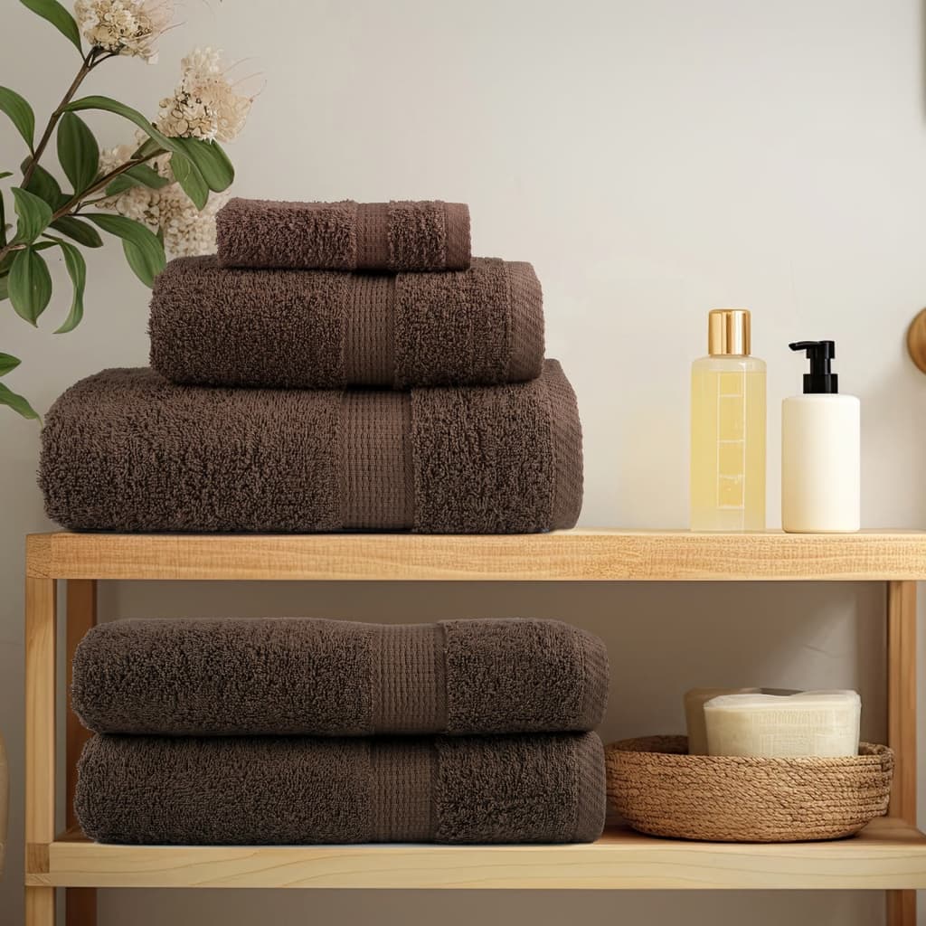 vidaXL Serviettes de douche de qualité supérieure SOLUND 2 pcs marron - Image 3