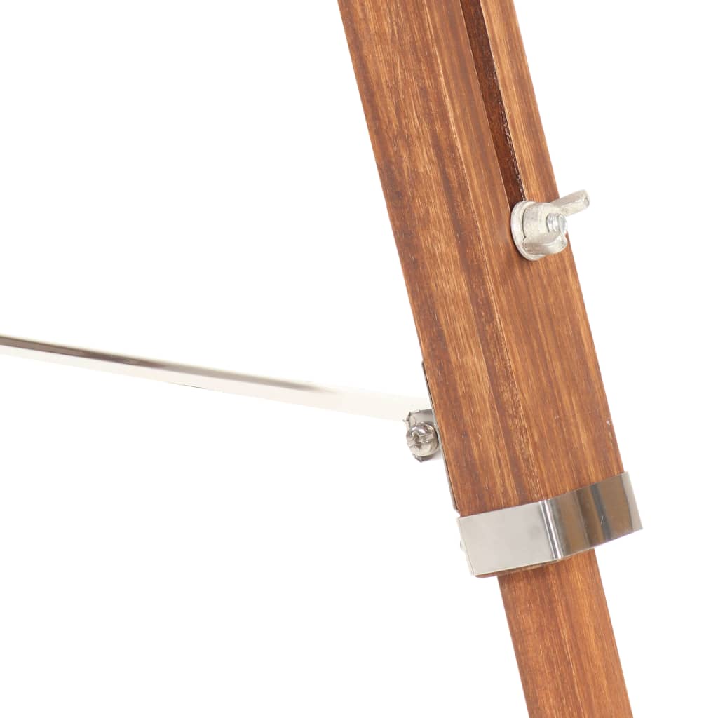 vidaXL Lampadaire à trépied Marron miel et blanc Bois de teck 141 cm - Image 6
