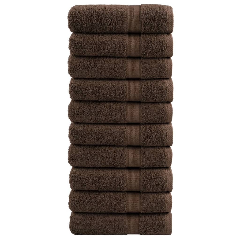 vidaXL Serviettes de douche de qualité supérieure SOLUND 10 pcs marron