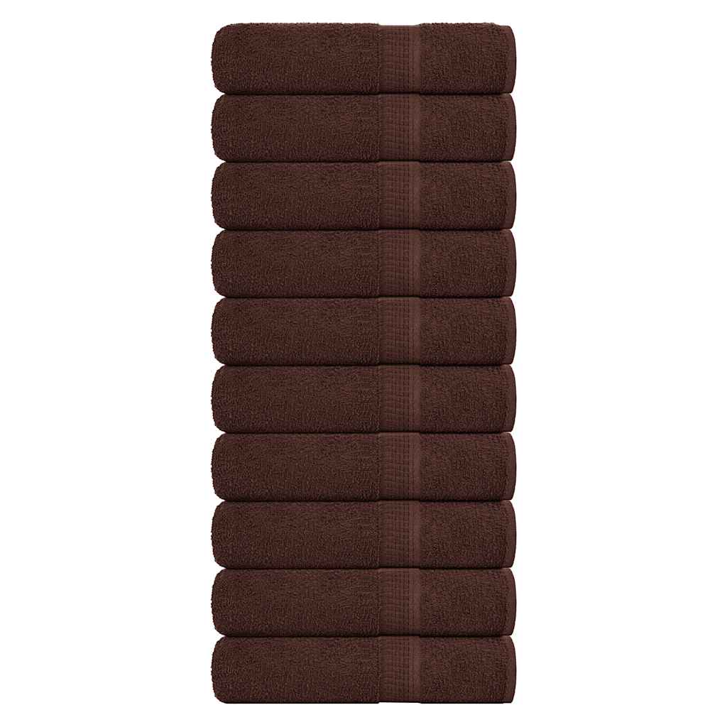 vidaXL Serviettes de bain 10 pcs marron 100x150 cm 360 g/m² 100% coton