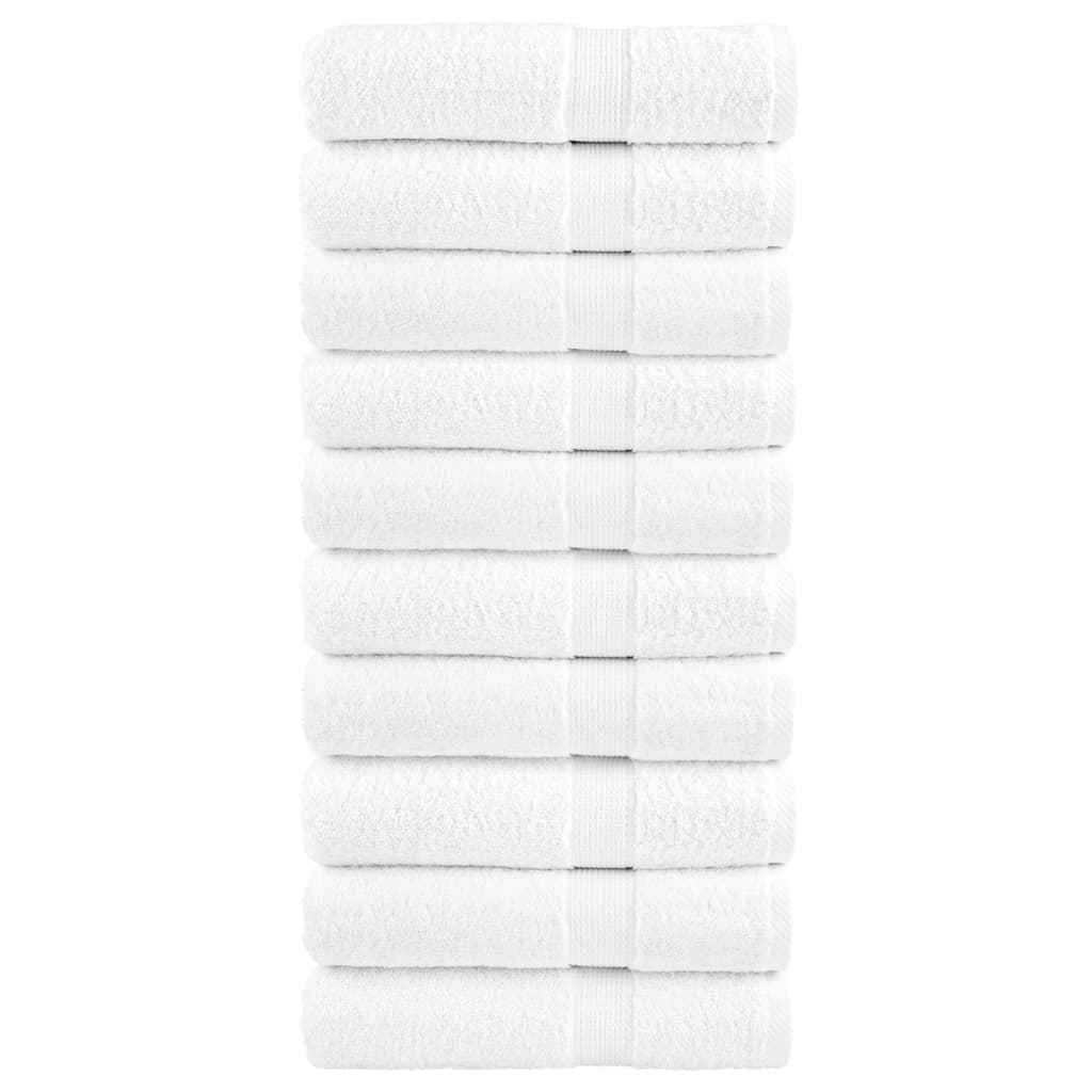 vidaXL Serviettes de douche de qualité supérieure SOLUND 10 pcs blanc