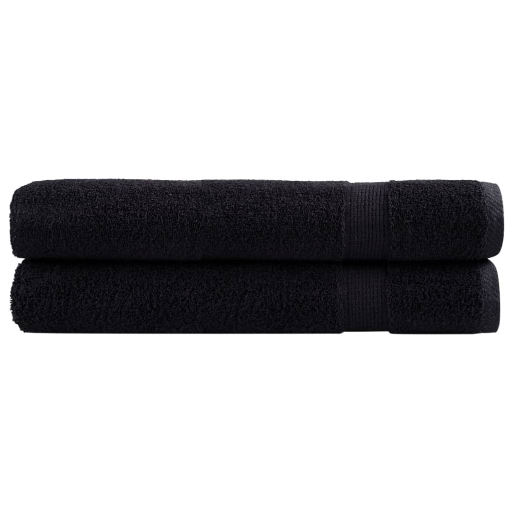 vidaXL Serviettes de qualité supérieure SOLUND 2 pcs noir 600 g/m²