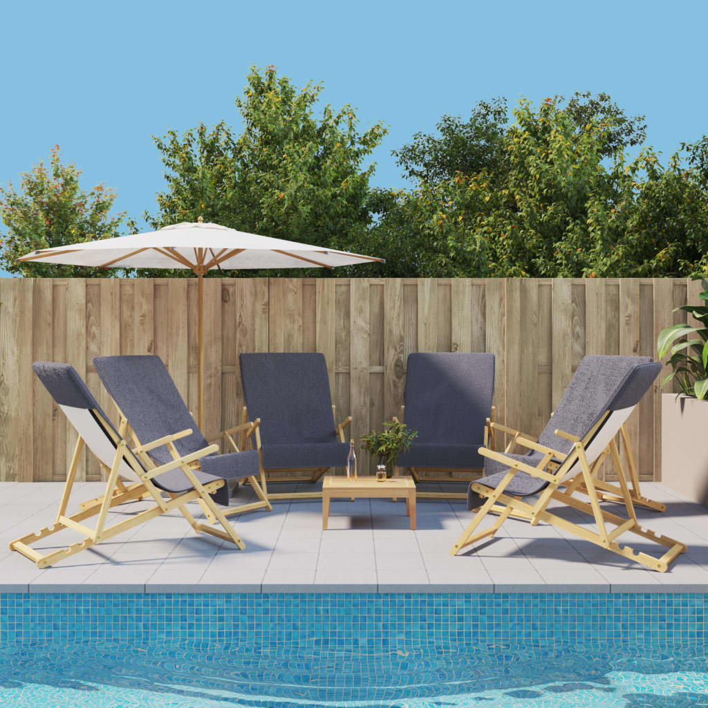 vidaXL Serviettes de plage 6 pcs anthracite 60x135 cm tissu 400 GSM