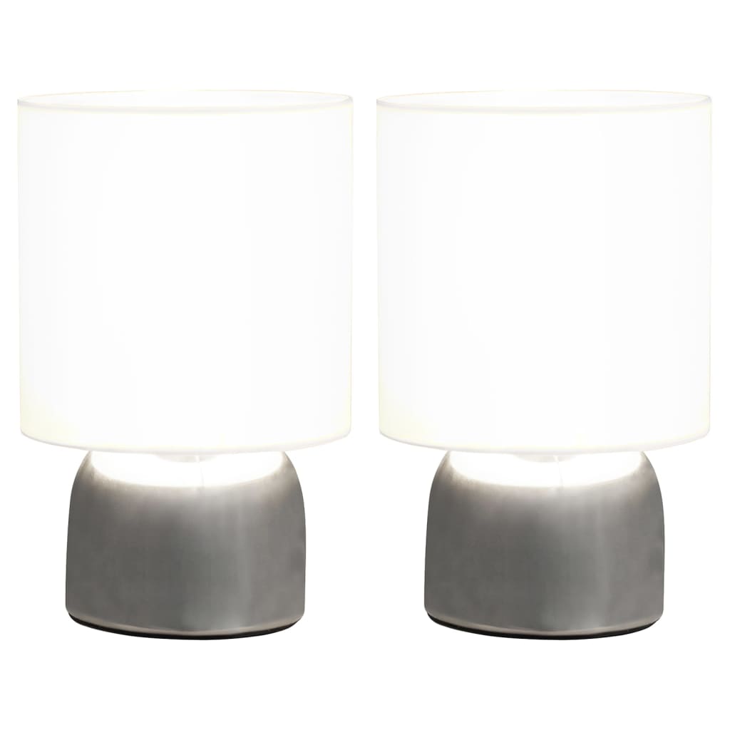 vidaXL Lampes de table 2 pcs Bouton tactile Blanc E14 - Image 3