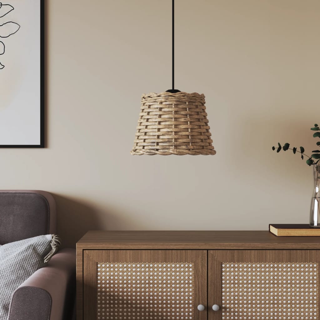 vidaXL Abat-jour de plafonnier marron Ø20x15 cm osier - Image 3