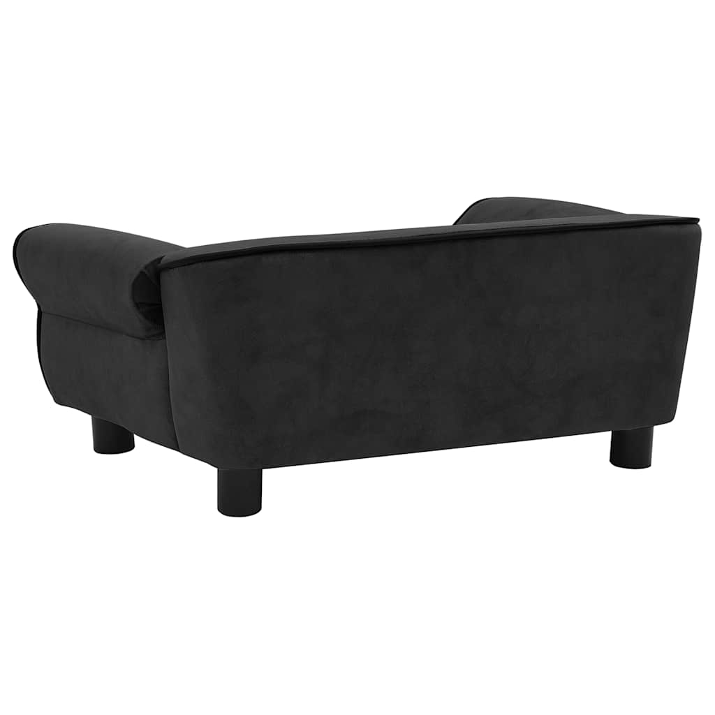 vidaXL Canapé pour chien Noir 72x45x30 cm Peluche - Image 4
