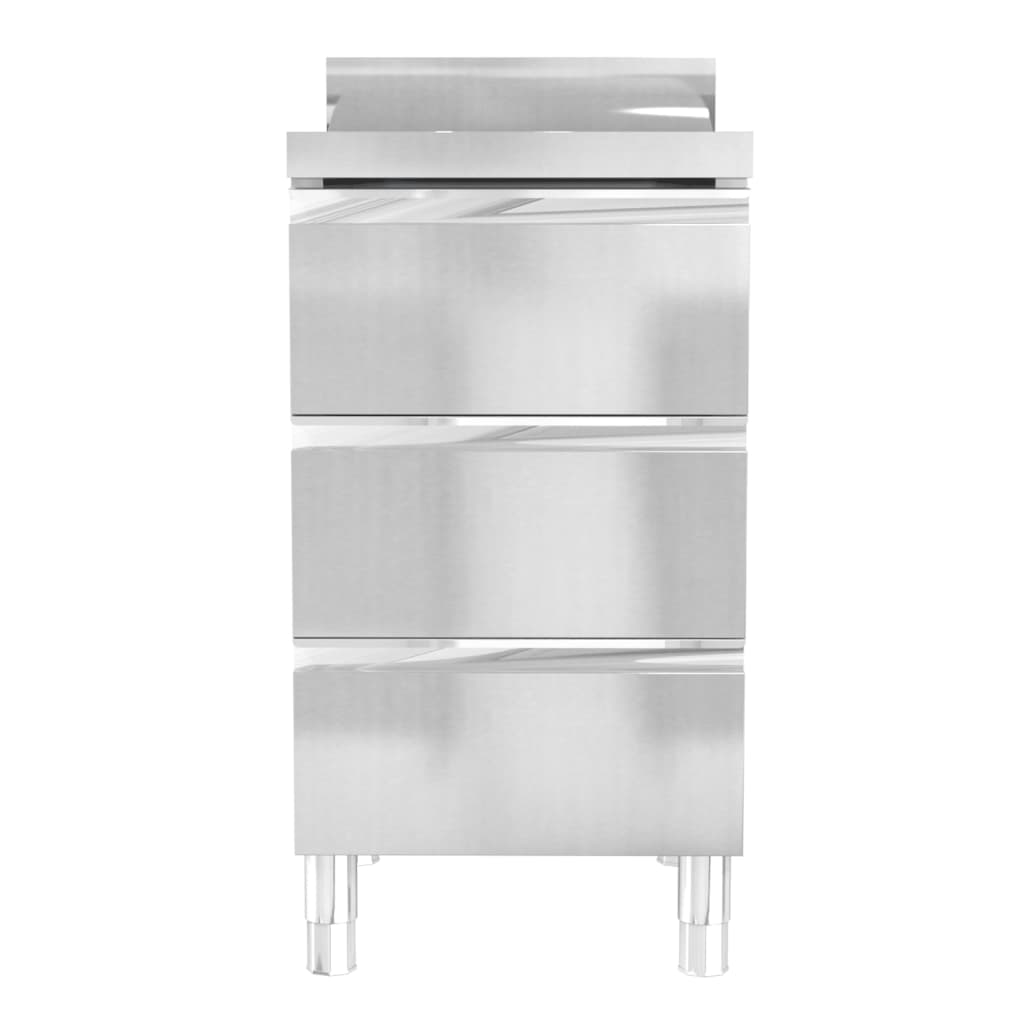 vidaXL Armoires de cuisine commerciales 3 pièces en acier inoxydable - Image 3