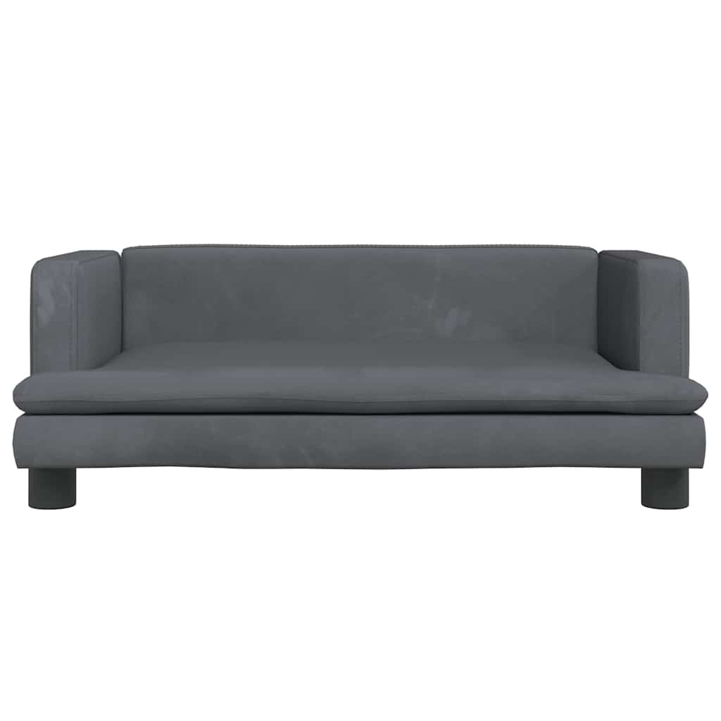 vidaXL Lit pour chien gris foncé 80x45x30 cm velours - Image 3