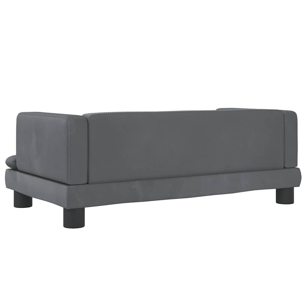 vidaXL Lit pour chien gris foncé 80x45x30 cm velours - Image 5