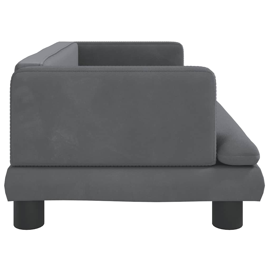 vidaXL Lit pour chien gris foncé 80x45x30 cm velours - Image 4