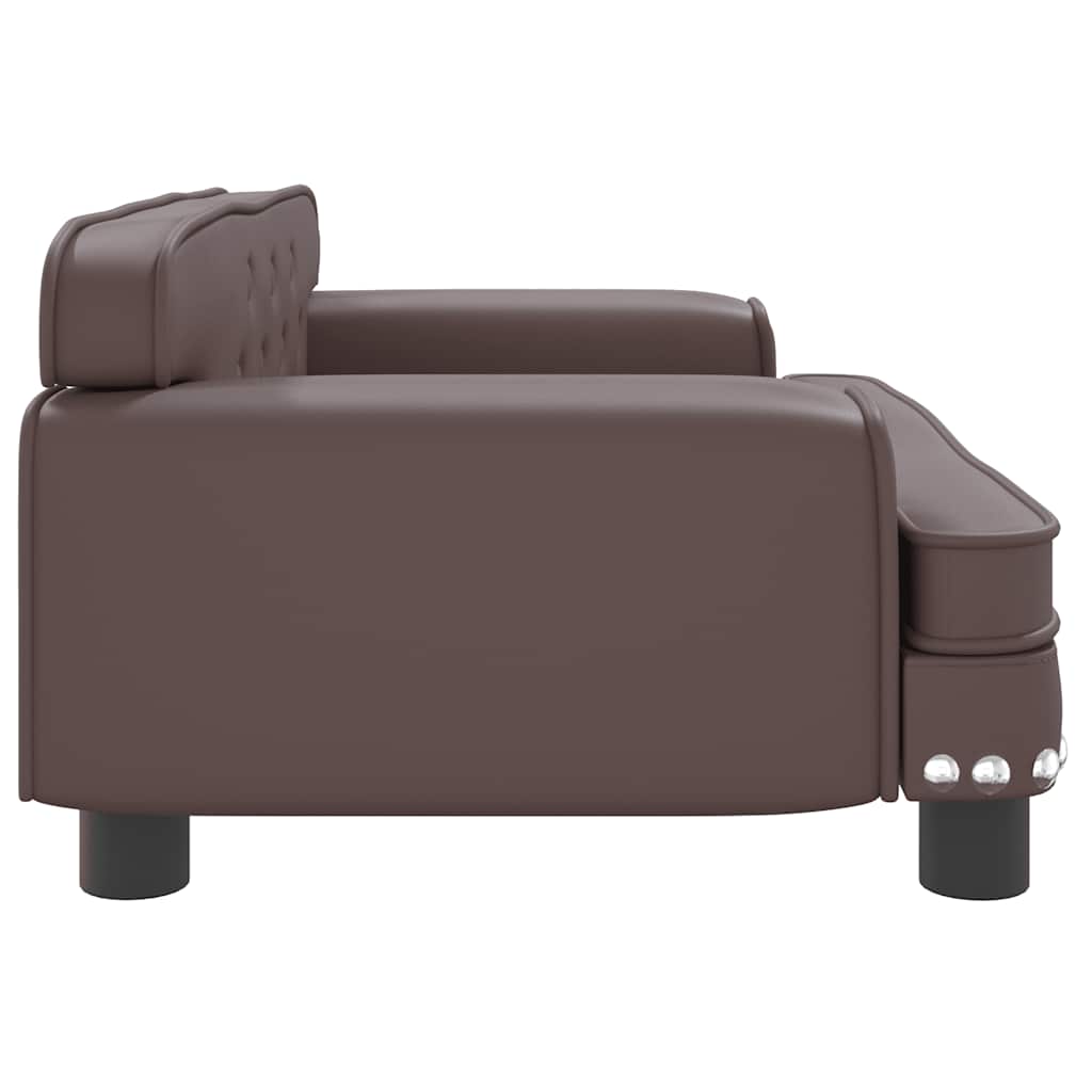 vidaXL Lit pour chien marron 70x45x30 cm similicuir - Image 4