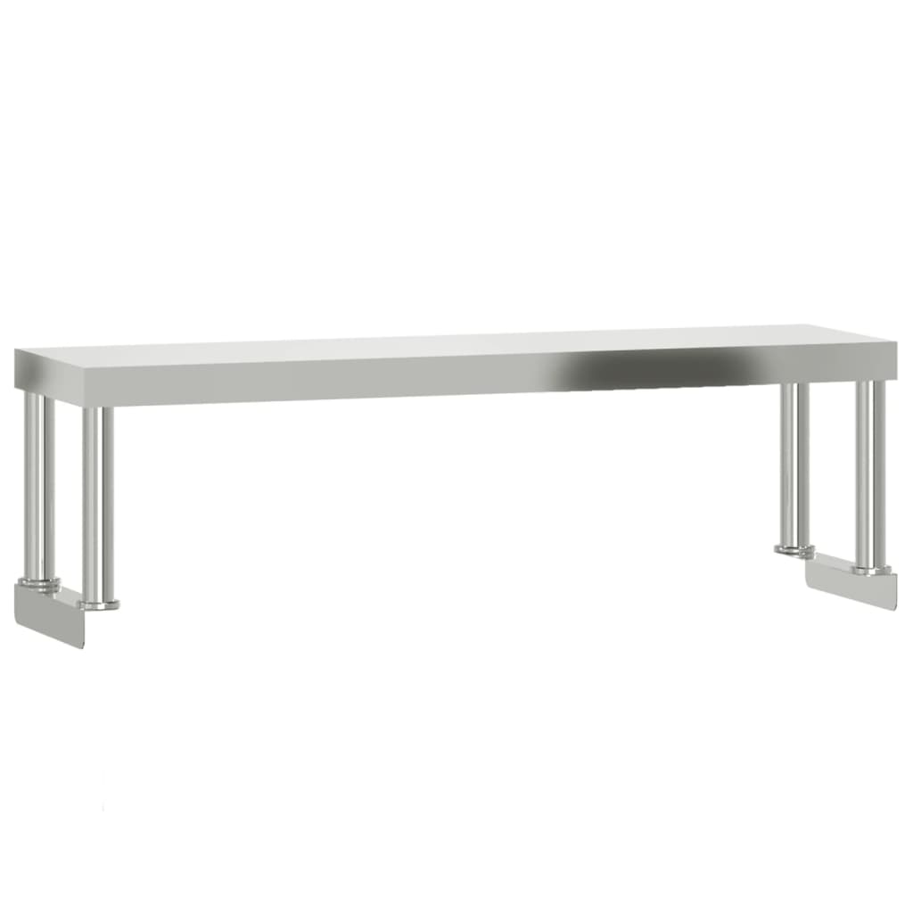 vidaXL Table de travail de cuisine avec étagère 110x55x120 cm inox - Image 5