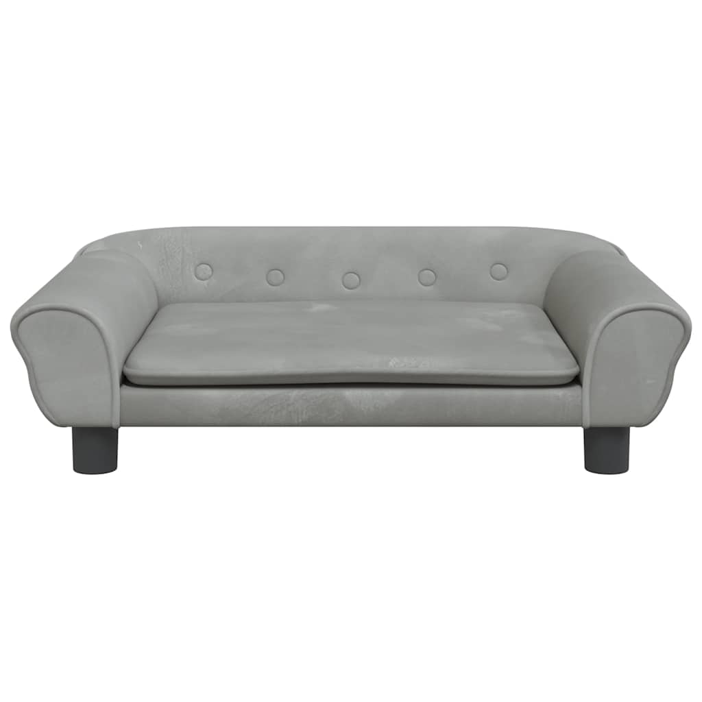 vidaXL Lit pour chien gris clair 70x48x22 cm velours - Image 3