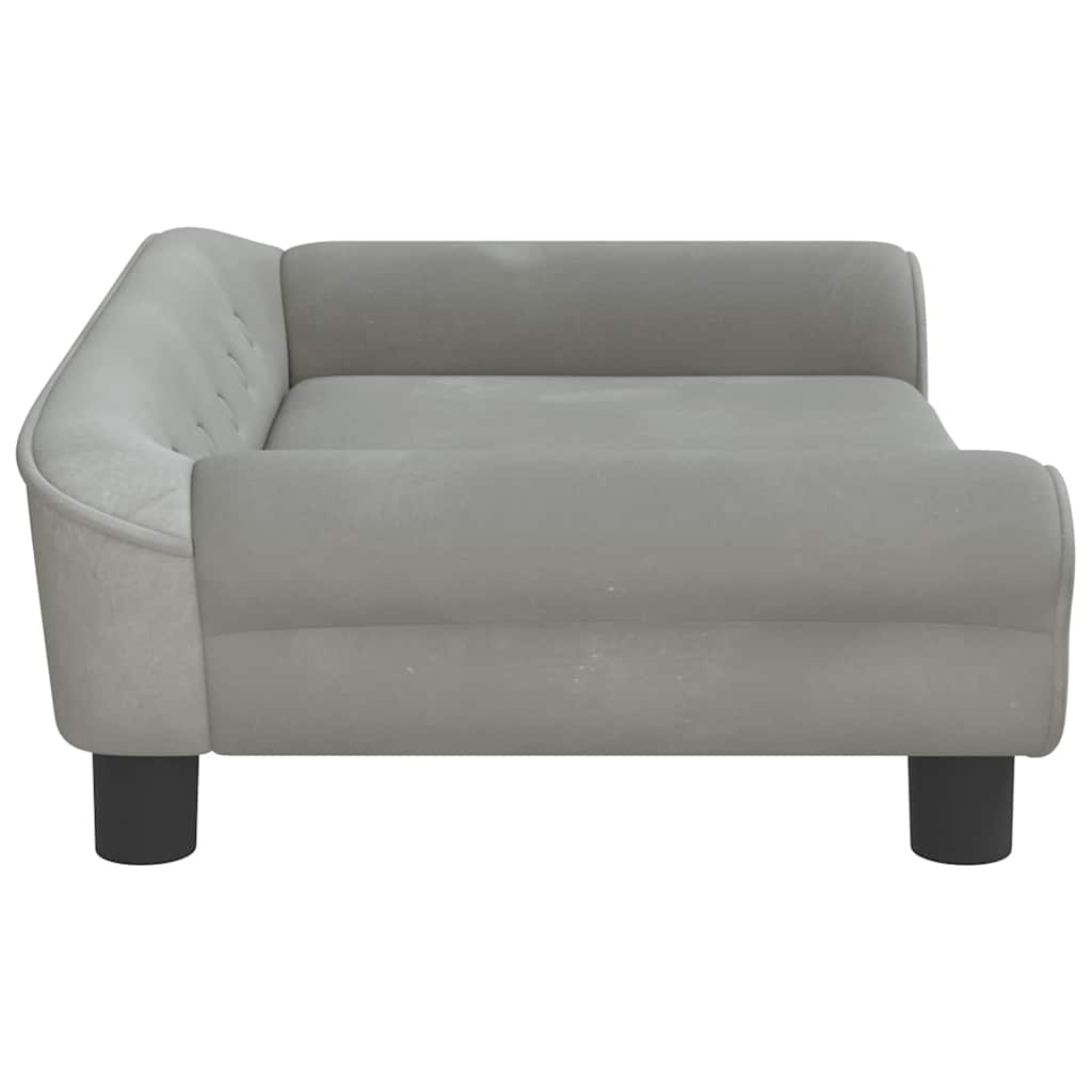 vidaXL Lit pour chien gris clair 70x48x22 cm velours - Image 4