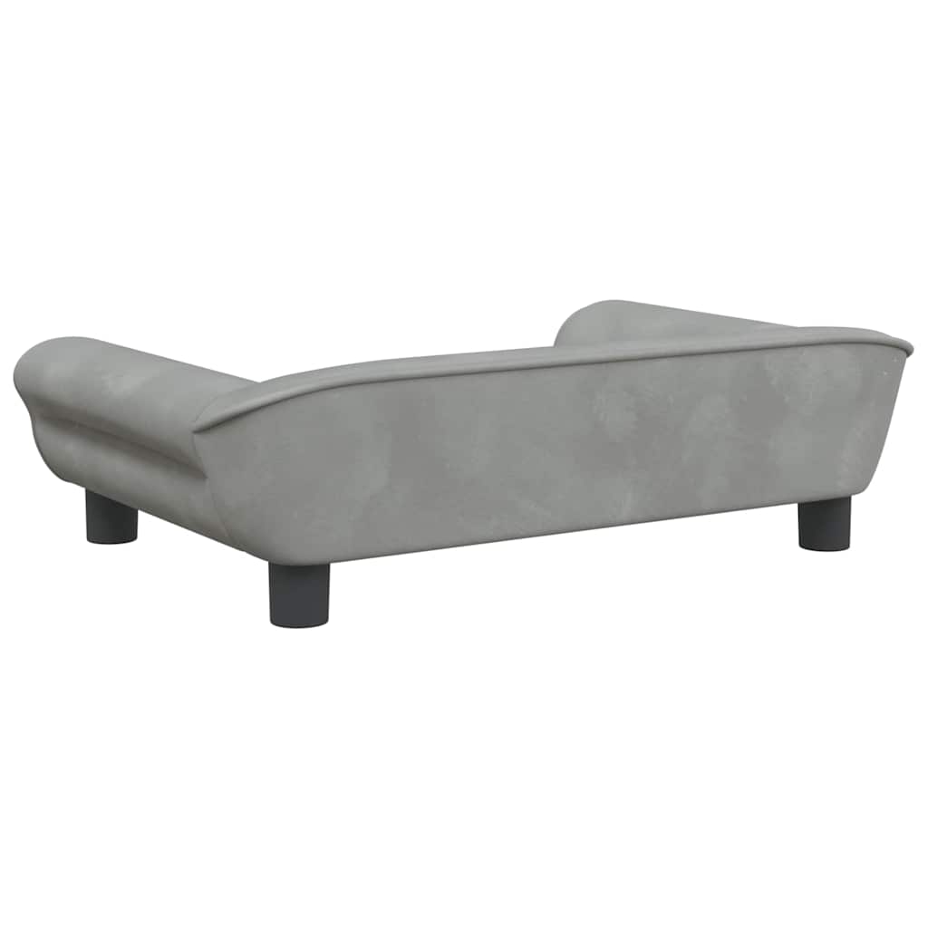 vidaXL Lit pour chien gris clair 70x48x22 cm velours - Image 5
