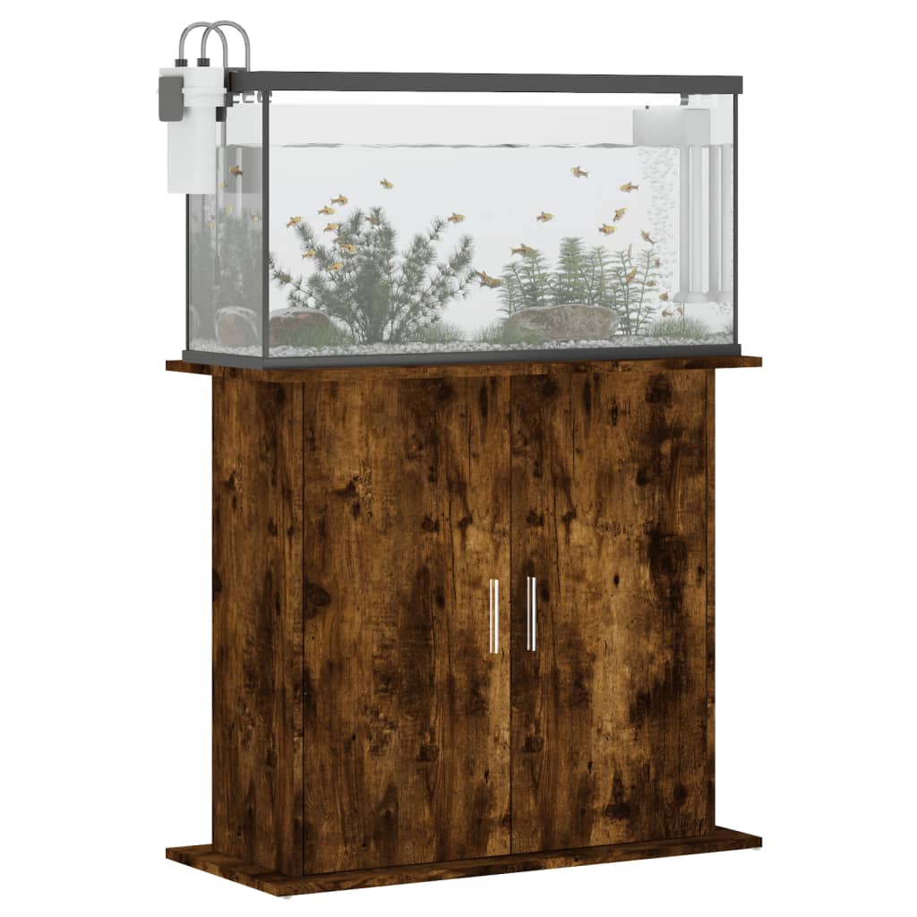 vidaXL Support pour aquarium chêne fumé 81x36x73 cm bois d'ingénierie - Image 3