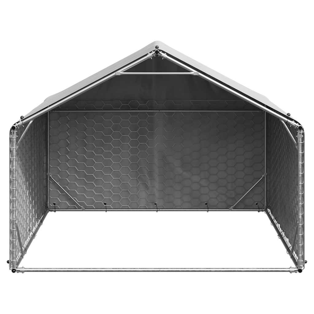 vidaXL Niche d'extérieur pour chien avec couvercle 2 x 2 x 1,5 m en acier galvanisé - Image 3