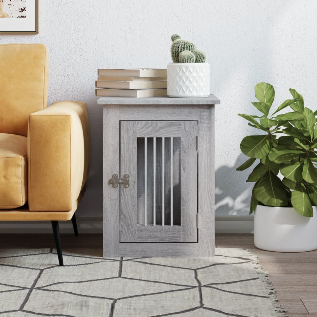 vidaXL Meuble de cage pour chiens sonoma gris 45x62x59 cm - Image 3