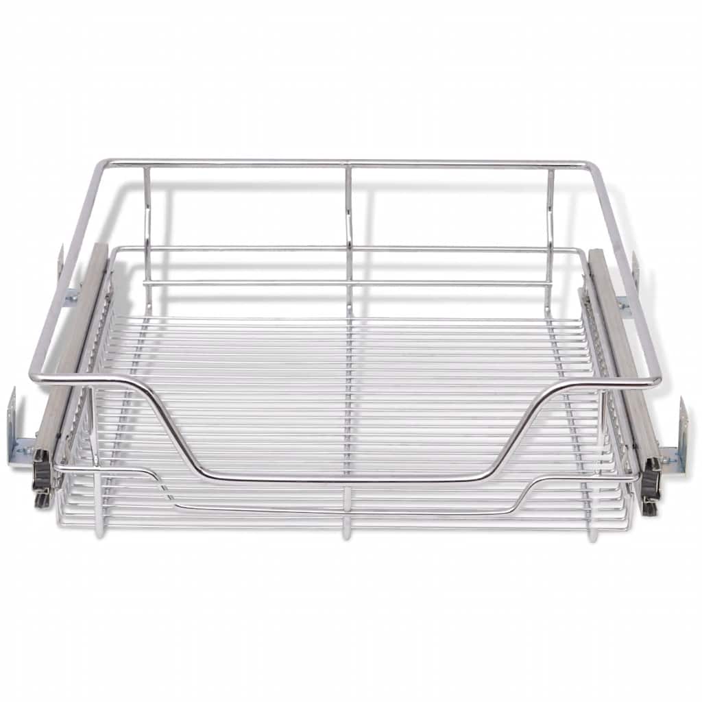 vidaXL Panier en treillis métallique 2 pcs 500 mm Argenté - Image 4