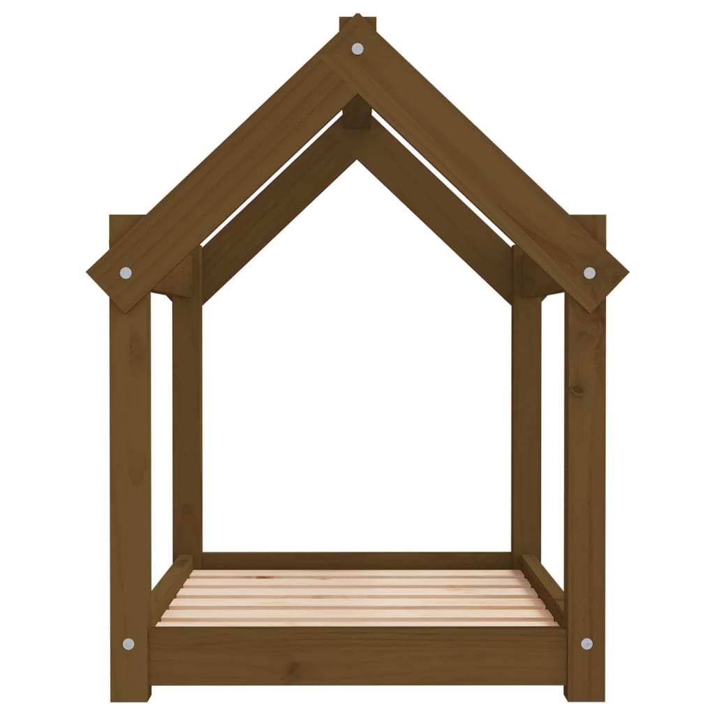 vidaXL Lit pour chien Marron miel 71x55x70 cm Bois de pin solide - Image 6