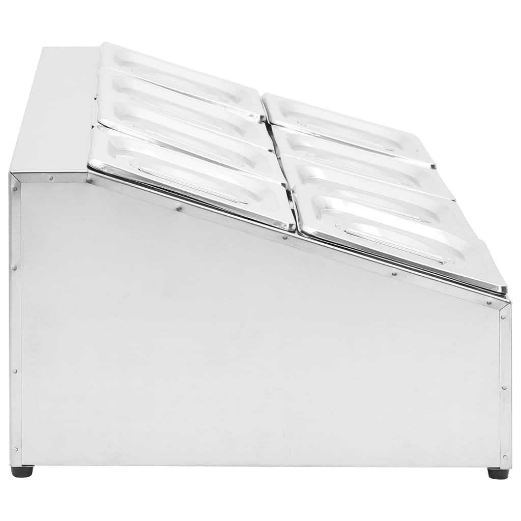 vidaXL Récipient Gastronorm avec 8 bacs GN 1/6 Acier inoxydable - Image 4
