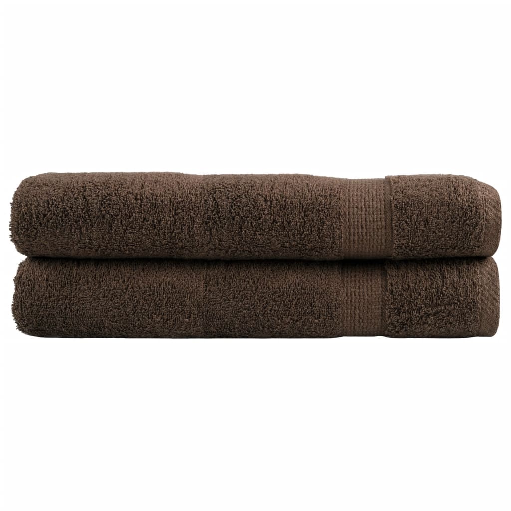 vidaXL Serviettes de qualité supérieure SOLUND 2 pcs marron 600 g/m²