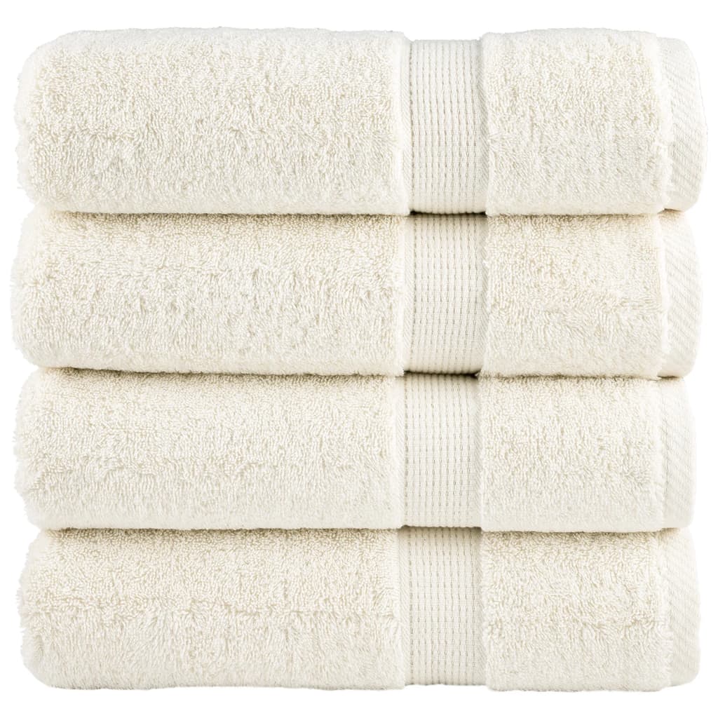 vidaXL Serviettes de douche de qualité supérieure SOLUND 4 pcs crème
