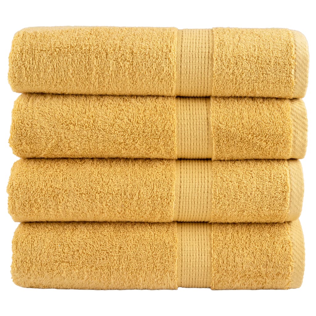 vidaXL Serviettes de douche de qualité supérieure SOLUND 4 pcs doré