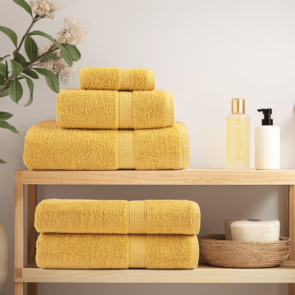 vidaXL Serviettes de douche de qualité supérieure SOLUND 4 pcs doré - Image 3