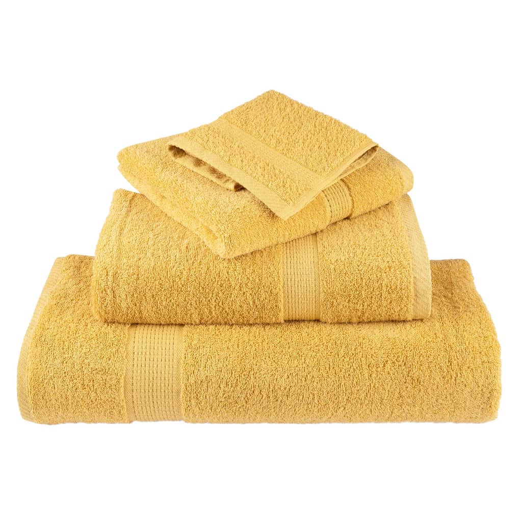 vidaXL Serviettes de douche de qualité supérieure SOLUND 4 pcs doré - Image 4