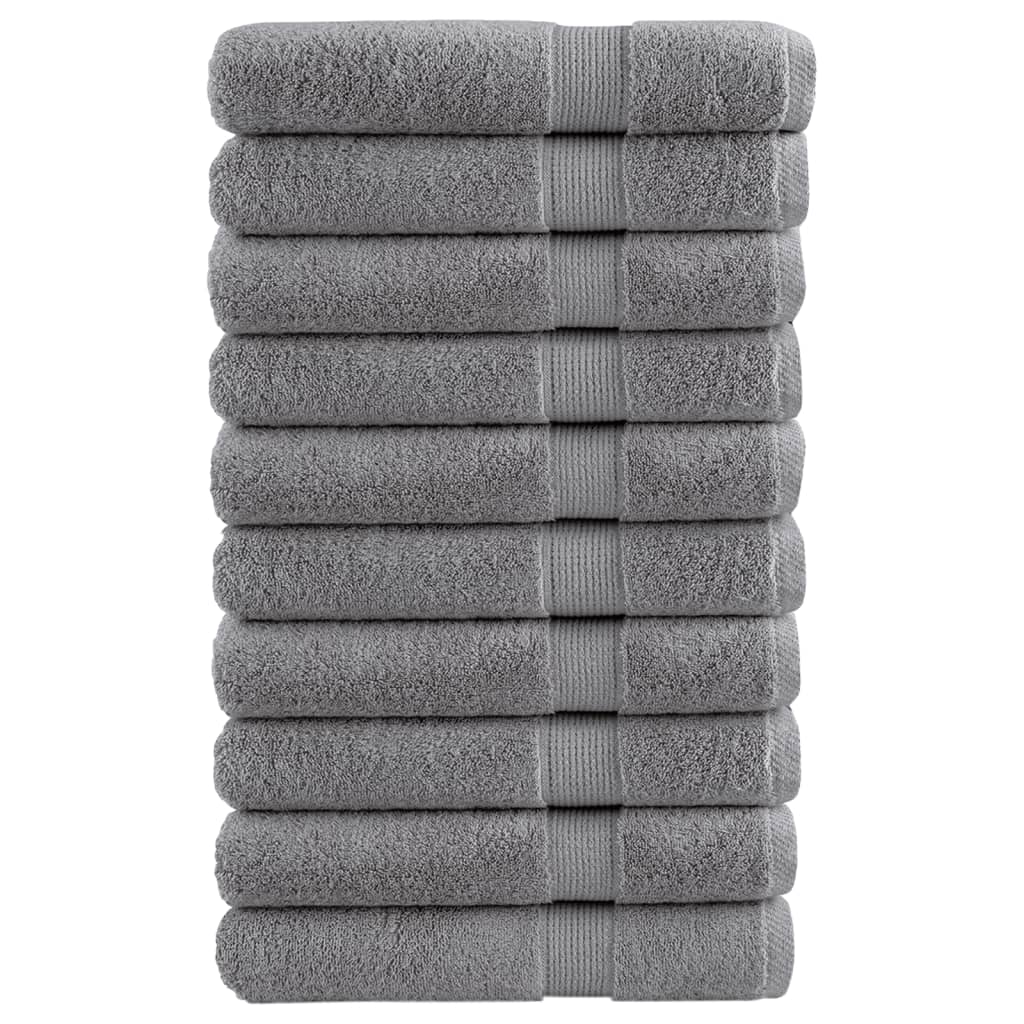 vidaXL Serviettes de qualité supérieure SOLUND 10 pcs gris 600 g/m²