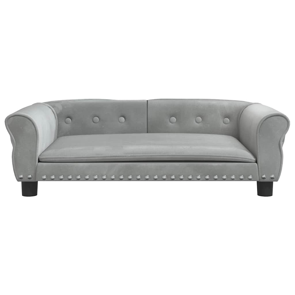 vidaXL Lit pour chien gris clair 95x55x30 cm velours - Image 3