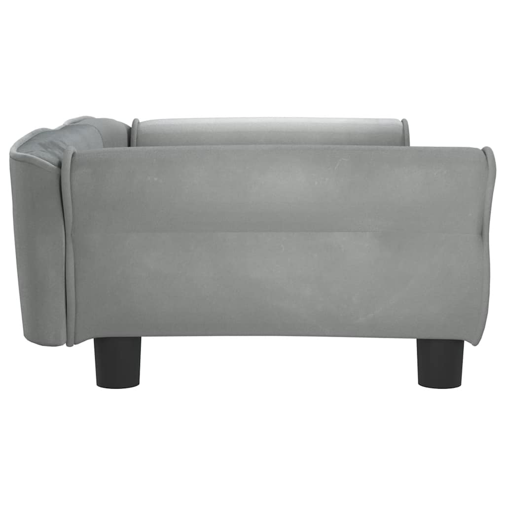 vidaXL Lit pour chien gris clair 95x55x30 cm velours - Image 4