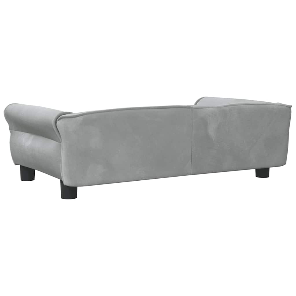 vidaXL Lit pour chien gris clair 95x55x30 cm velours - Image 5