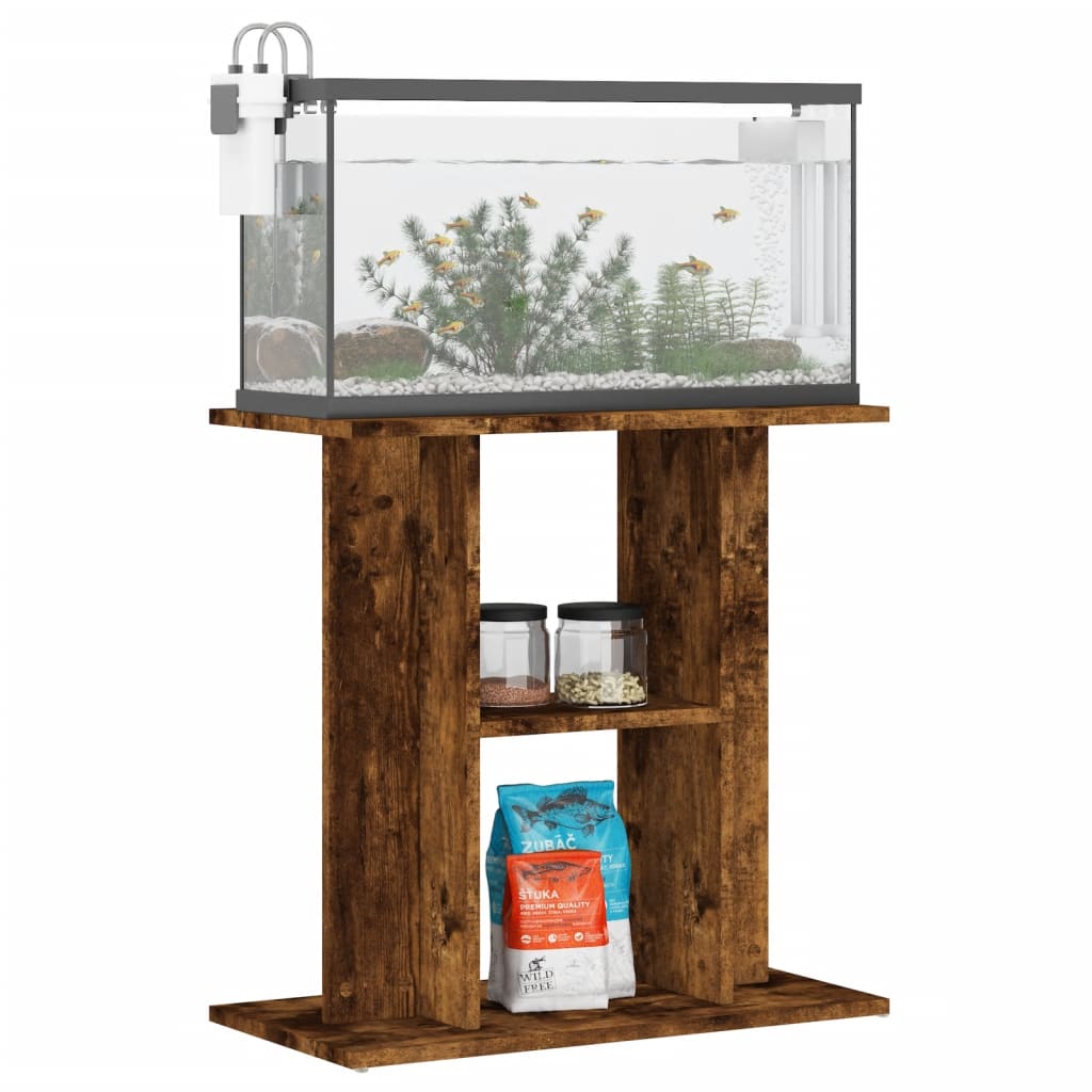 vidaXL Support d'aquarium Chêne fumé 60x30x60 cm Bois d'ingénierie - Image 3