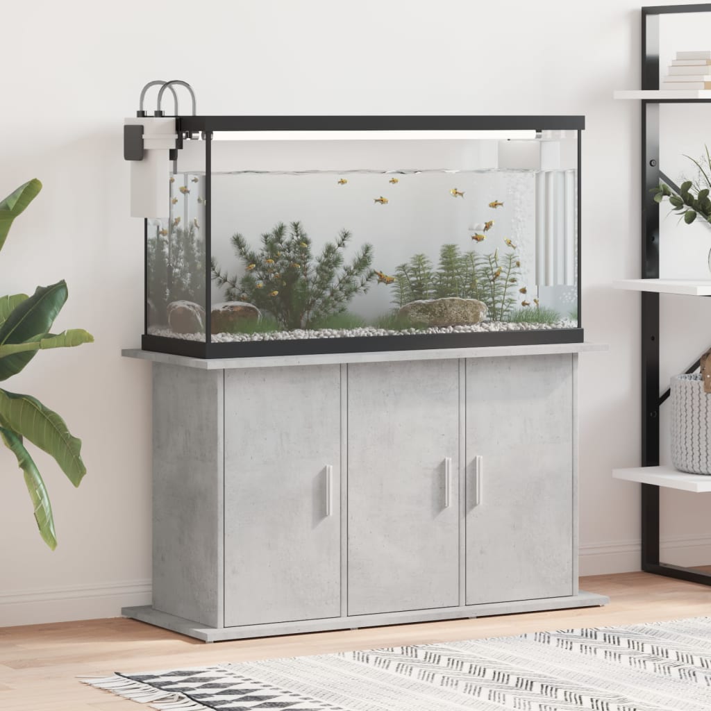 vidaXL Support d'aquarium Gris béton 101 x 41 x 58 cm Bois d'ingénierie