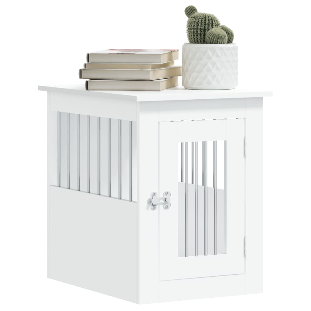 vidaXL Meuble de cage pour chiens blanc 45x62x59 cm bois d'ingénierie - Image 4