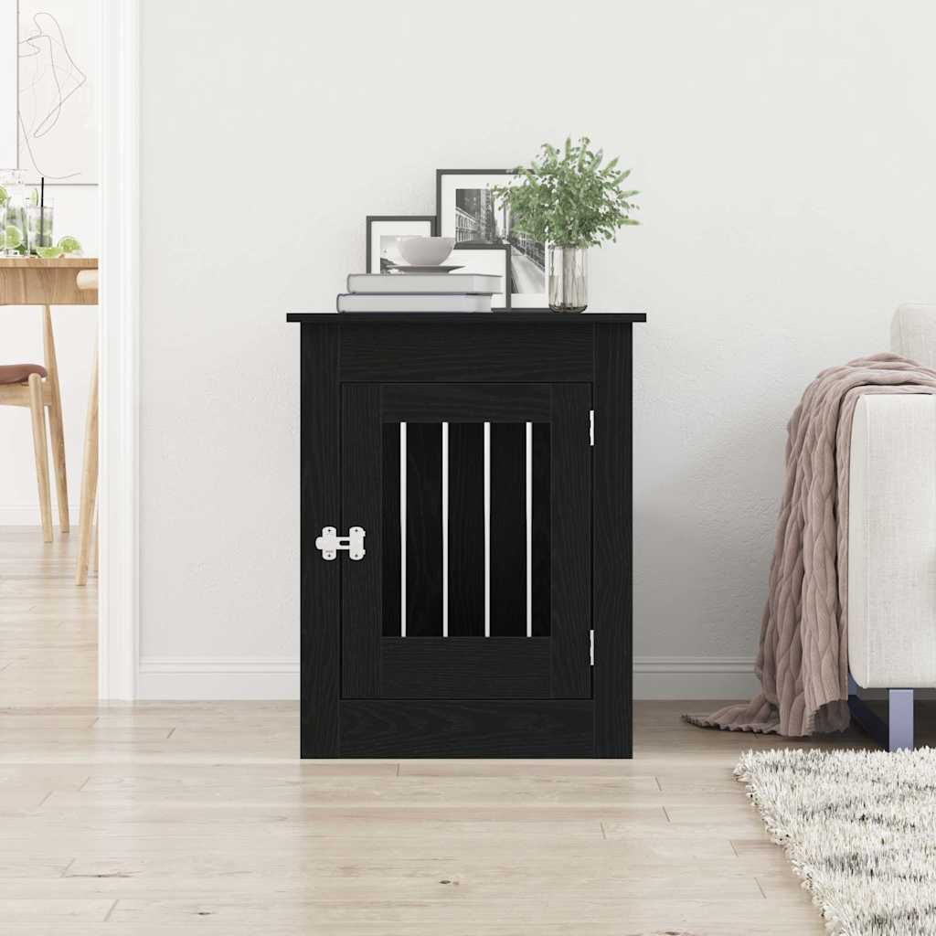 vidaXL Meuble pour cage à chien en chêne noir 55 x 80 x 68 cm en bois d'ingénierie - Image 3