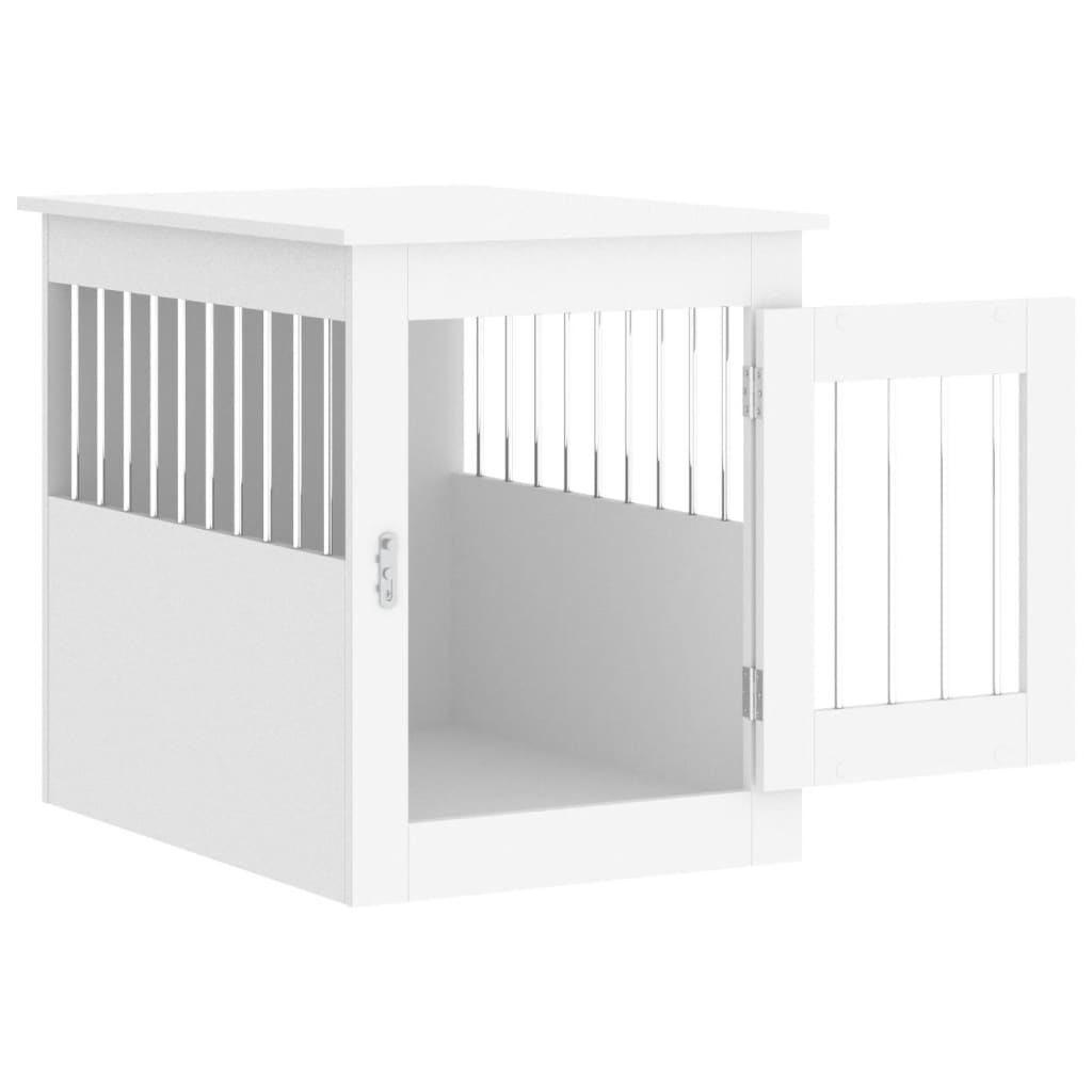 vidaXL Meuble de cage pour chiens blanc 55x75x65 cm bois d'ingénierie - Image 6