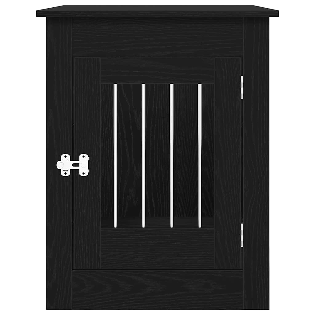 vidaXL Meuble pour cage à chien en chêne noir 55 x 80 x 68 cm en bois d'ingénierie - Image 6