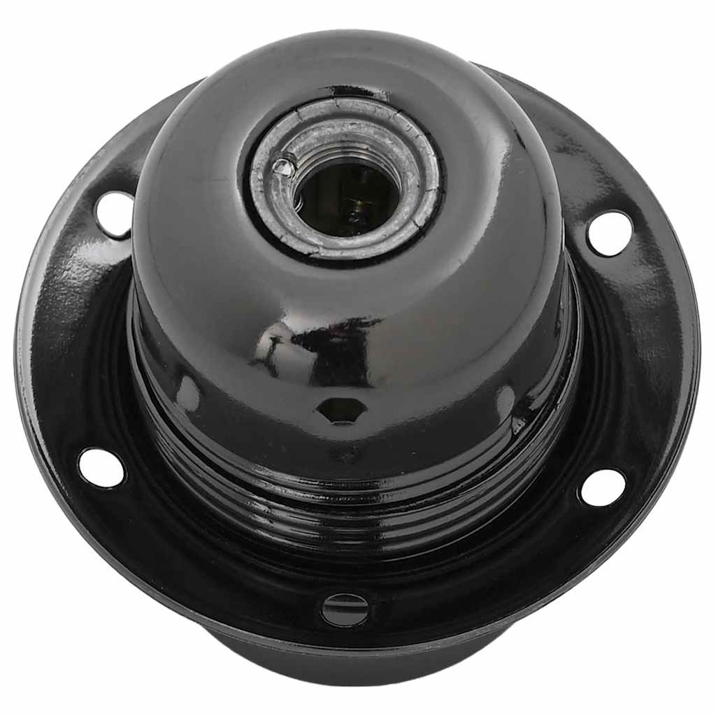 vidaXL Douilles de lampe 2 pcs noir brillant E27 - Image 4