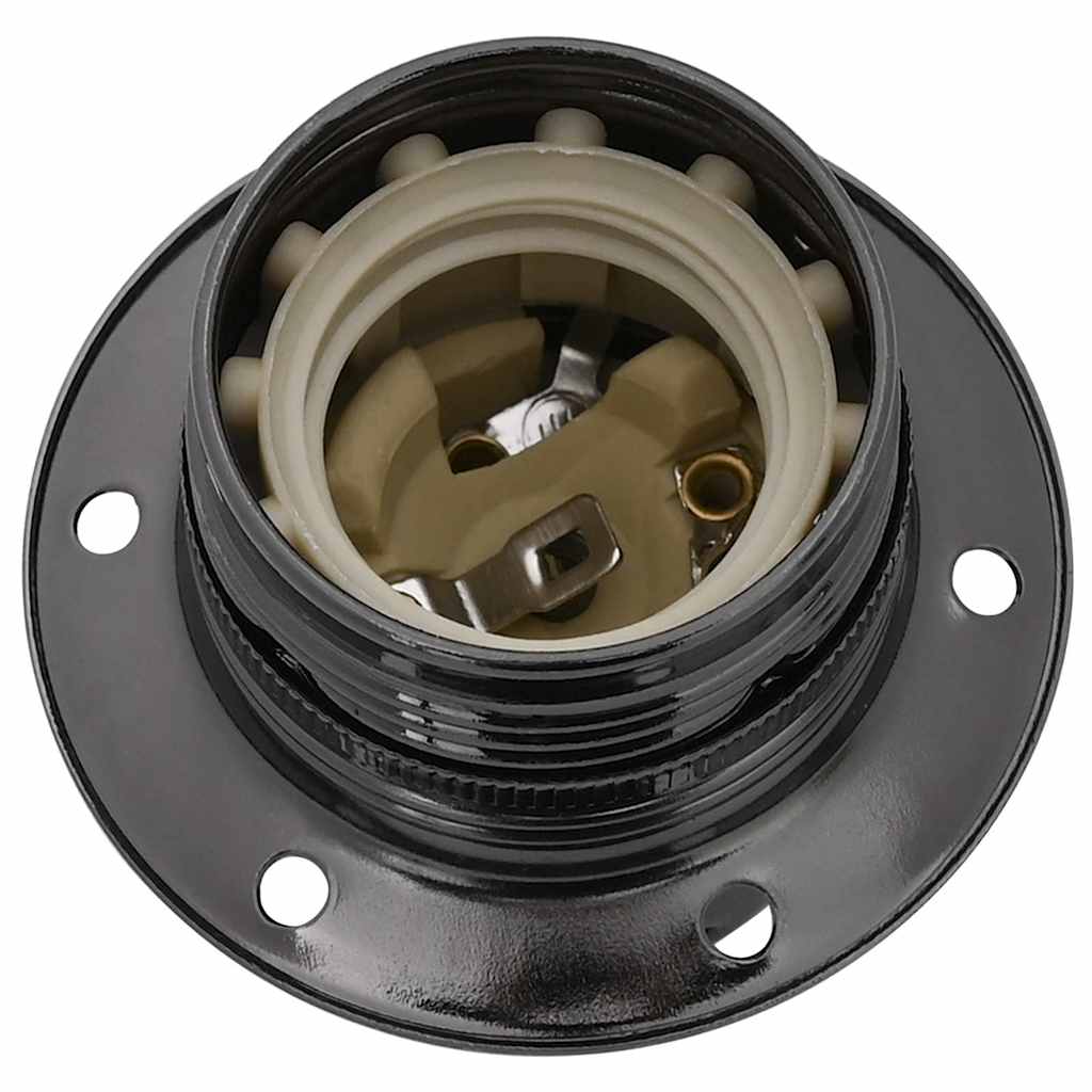 vidaXL Douilles de lampe 2 pcs noir brillant E27 - Image 5